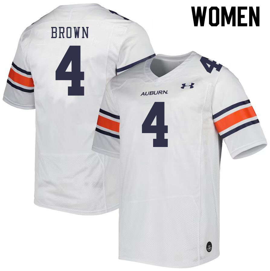 Women's Auburn Tigers #4 Camden Brown White 2023 College Stitched Football Jersey